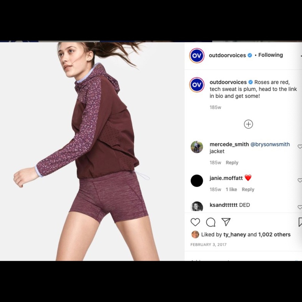 Outdoor voices techsweat flex shorts in plum ISO